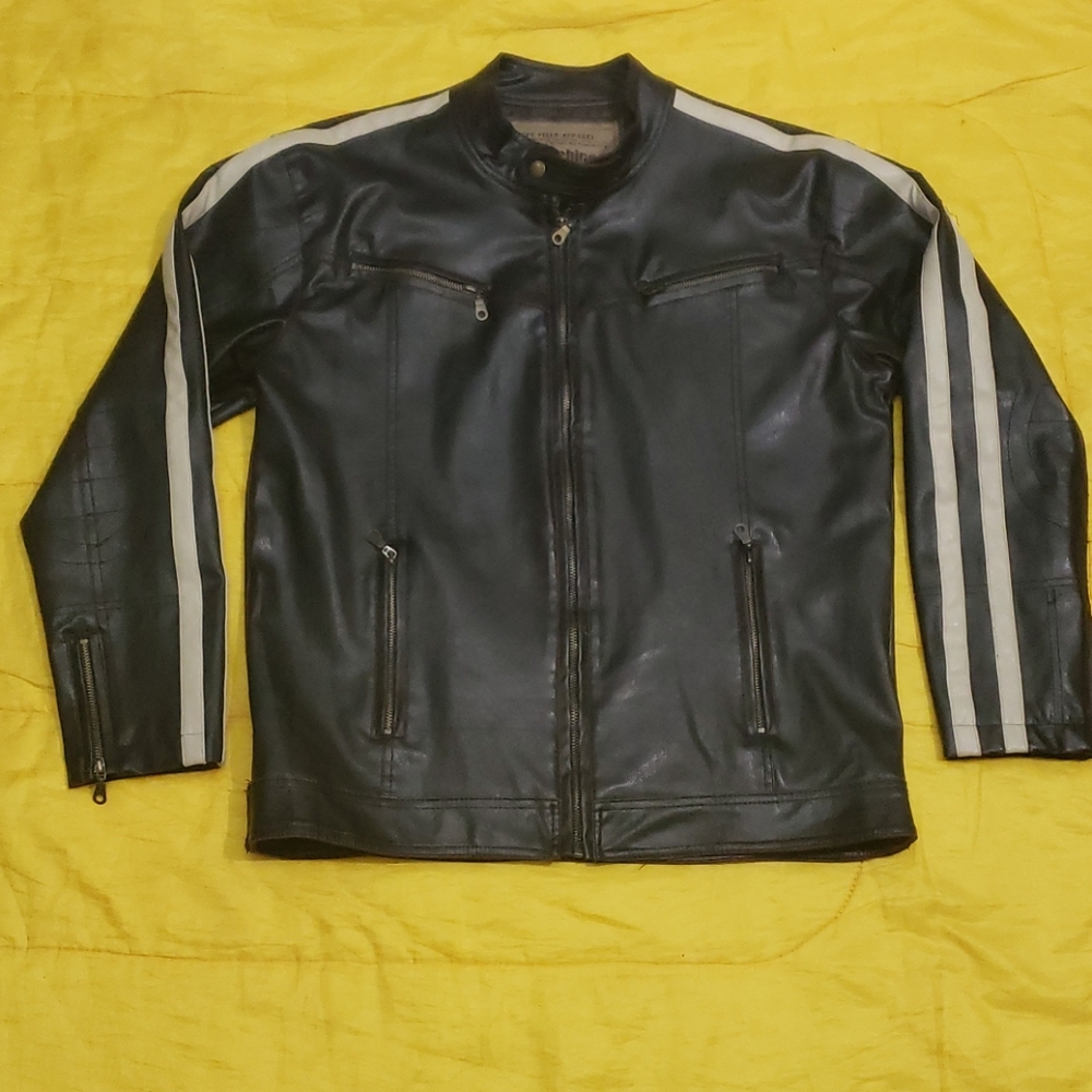 Machine Leather Jacket Size L Brown